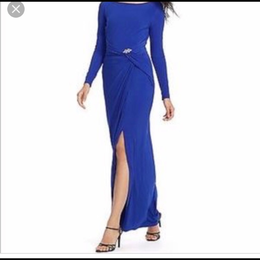 Ralph Lauren cobalt blue evening dress ca
